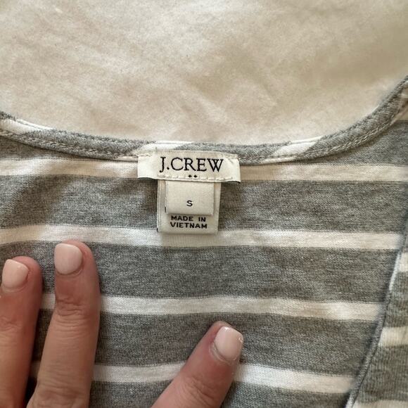 EUC- J. Crew Striped Flutter Sleeve V Neck Tee - Picture 2 of 2